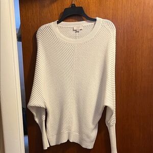 LOFT Women's Cream Crew Neck Sweater